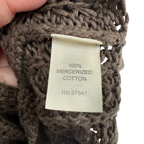 VTG J.Jill Sz XL Loose Open Knit Long Sleeve Cotton Pullover Sweater Shale NWT - Picture 15 of 16